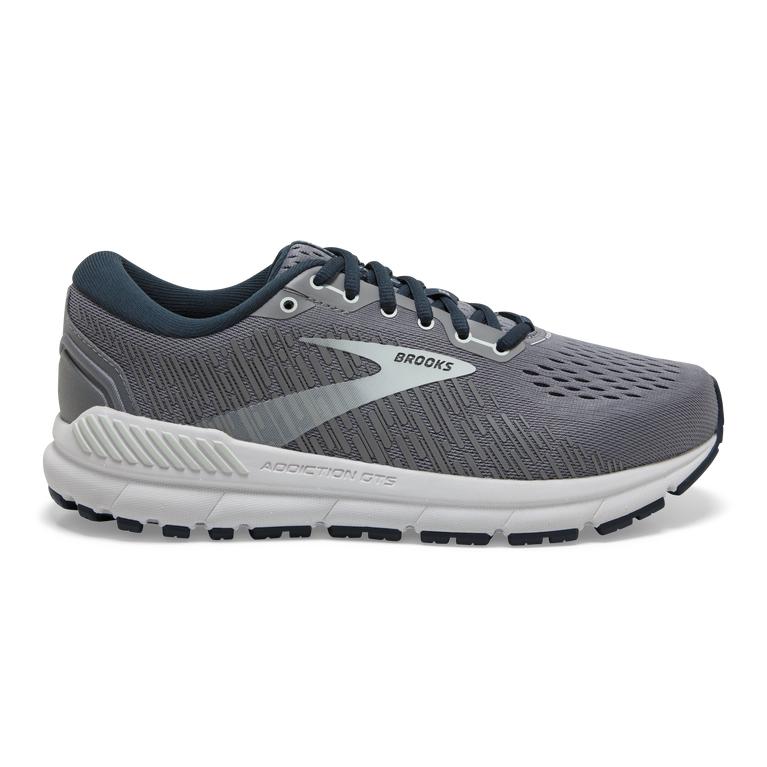 Brooks Womens Addiction Gts 15 Road Running Shoes - Grey/Navy/Aqua (619384-XIR)